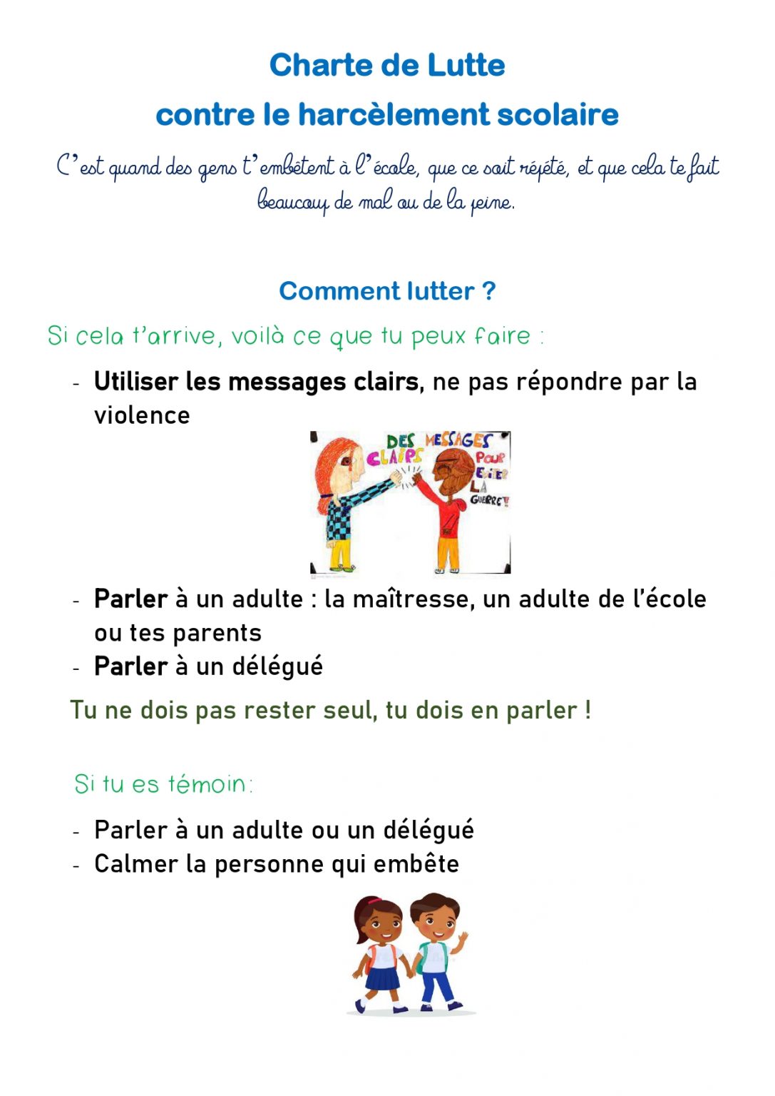 Charte De Lutte Contre Le Harcèlement | L'école Primaire Jean Scherer ...